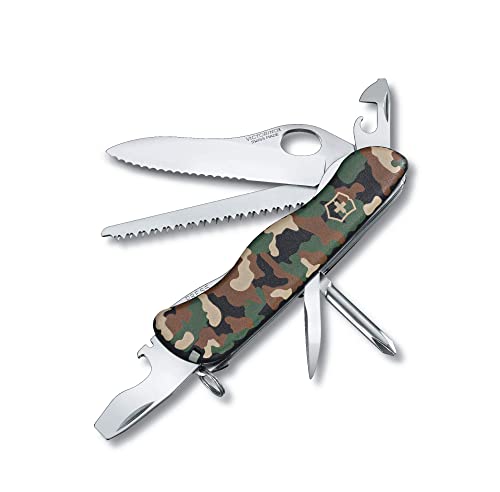 Victorinox Trailfinder SW Swiss Army Knife, 12 Function Swiss Made Pocket Knife with Large Serrated Blade, Bottle Opener and Wood Saw - Camouflage by Victorinox - Used condition - US$50.68