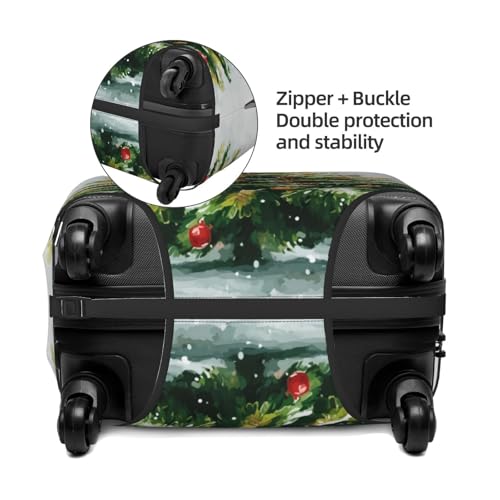 Christmas Tree Watercolor Elastic Travel Luggage Covers Dustproof Scratch-Resistant Suitcase Protector Fit 22-24 Inch2