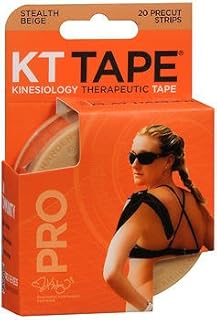 KT Tape Pro Kinesiology Therapeutic Sports Tape, 20 Precut 10 inch Strips, Stealth Beige