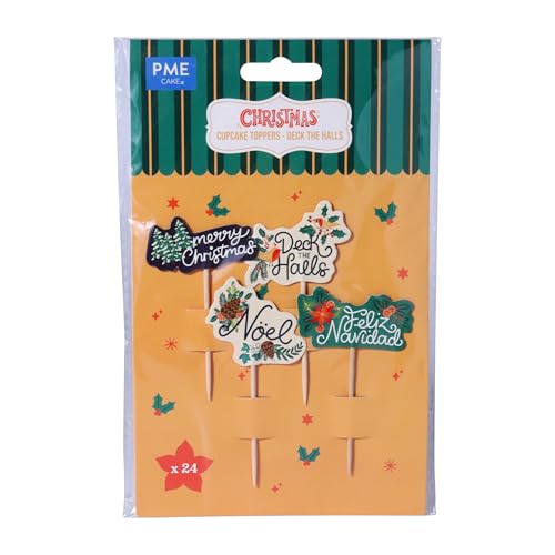PME Noël Toppers Décorations de Cupcake - Décorez les Fêtes (24 pièces)