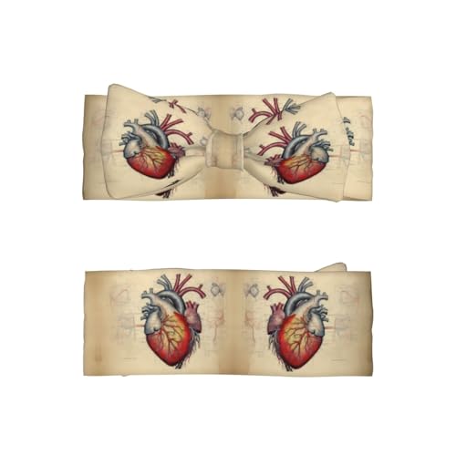 human anatomy heart chart Prints Baby Bow Headband Super Stretchy Soft Bows Hair Accessories for Newborn Infants Toddlers Kids Girls2