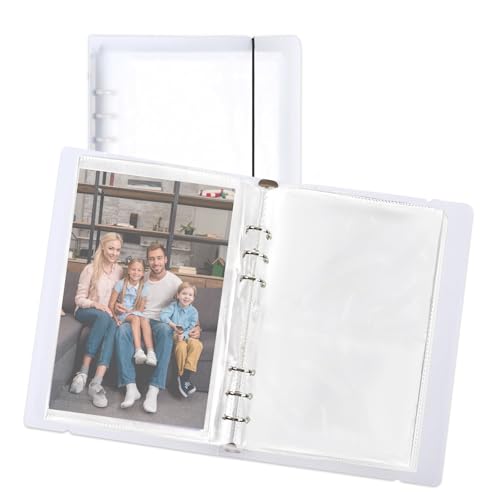 FACATH 5x8 Photocard Binder Sleeves, Clear Photo Sleeves for 2/3/4 Ring Binder, 50 Pcs Double-Sided 1 Pocket Pages, Top Loading Sheet Protector for Photos, Postcards, Seed Packets