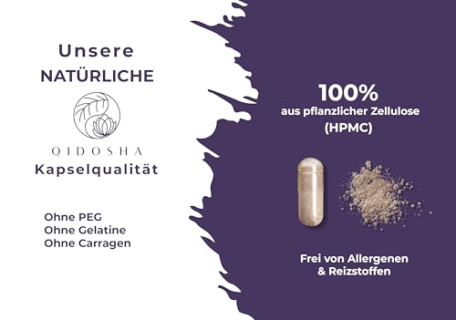 QIDOSHA® Bio Teufelskralle Extrakt Kapseln, 120 Kapseln im Apothekerglas, Rohmaterial in Bio-Qualität aus Südafrika, deutsche Fertigung, jede Charge laborgeprüft
