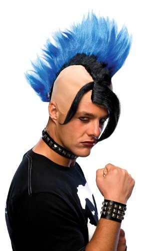 Rubie's Cyber Punk Mohawk Wig, Blue, One Size