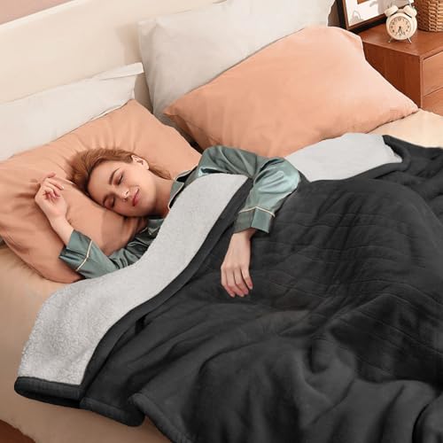 Sealy Cobertor Elétrico Queen Size, Flanela E Cobertor Aquecido Sherpa Com 10 Níveis De Aquecimento