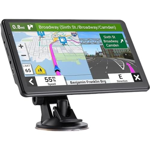 GPS Navigation 7 inch Touch Screen for Car Trucks RV, 2024 Maps (Free Lifetime Updates), Truck GPS Commercial Drivers, Semi Trucker GPS Navigation System, Spoken Turn-by-Turn Directions