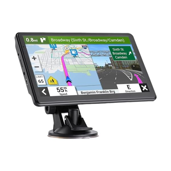 GPS Navigation 7 inch Touch Screen for Car Trucks RV, 2024 Maps (Free Lifetime Updates), Truck GPS Commercial Drivers, Semi Trucker GPS Navigation System, Spoken Turn-by-Turn Directions