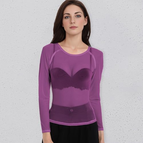 Image of Buauty Sheer Tops for Women,Mesh Fishnet Tops Plus Size,Stylish and Sensational Mesh Blouses for Fashion-Forward Ladies