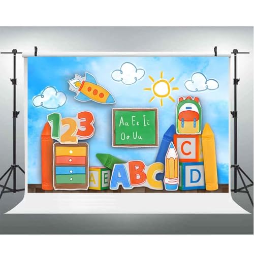 Fondo fotográfico de vinilo 8x6ft para escuela miniatura 3