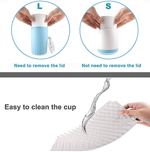 Pet Paw Cleaner Cup for Dogs Cat Foot Washer Cup Portable Cleaning Brush Dog Claw Care with Removable Soft Silicone Bristles for Cleaning Dirty and Muddy Paw,Small Pink 10x8.6CM - Image 3