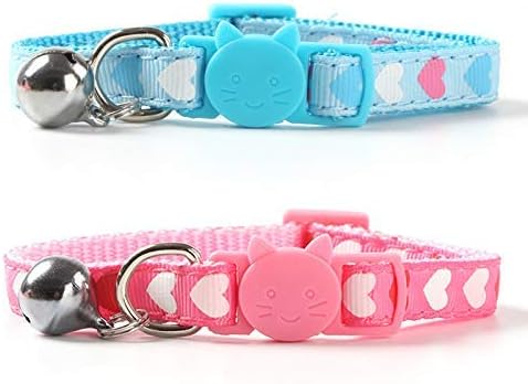 CHUKCHI 2PCS Breakaway Cat Collars with Bowtie and Bell Golden Stars Pattern Safety Kitten Collars, Adjustable from 7.0-12.5 Inch (4 PCS Kitten Collar)