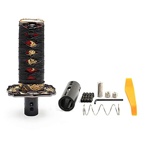 Wenjtp Katana Automatic Shift Knob For Automatic Transmission,Individuality Samurai Sword Gear Shifter Black + Red（10Cm） #TOP7
