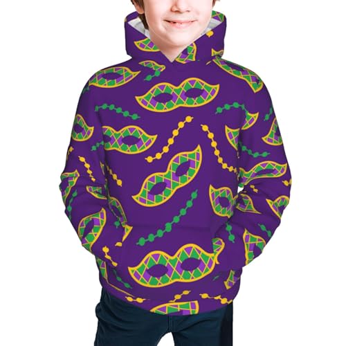 Carnival Masks and Beads Kids Pullover Hoodies Boys Sweatshirts Girls Athletic Clothes with Pocket2