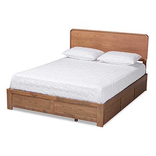 Baxton Studio Eleni Beds (Storage), Ash Walnut