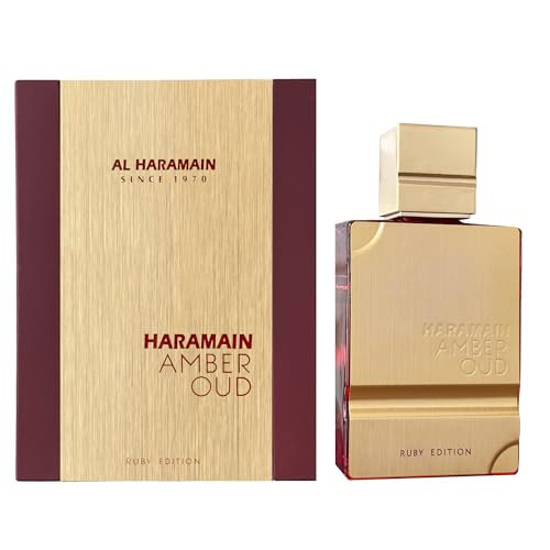 Al Haramain Amber Oud Ruby Edition Eau De Parfum Spray Unisex Arabian Perfume for Women & Men Long-Lasting Amber Fragrance with Rich 60ml (2.0 oz)