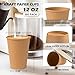 SIUQ 300 Pack 12 oz Kraft Paper Cups, Unbleached Disposable Paper Coffee Cups, Thickened Hot/Cold Beverage Drinking Cup for Party, Home, Cafes, Bistros, Businesses (Brown)