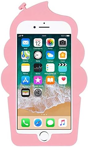LIUKE Cute iPhone SE 2020 Case, iPhone 6 Case, iPhone 6s Case, iPhone 7 Case, iPhone 8 Case, Ice Cream 3D Cartoon Funny Cupcakes Soft Silicone Full Protection Shockproof Cover for Girls Women Kid