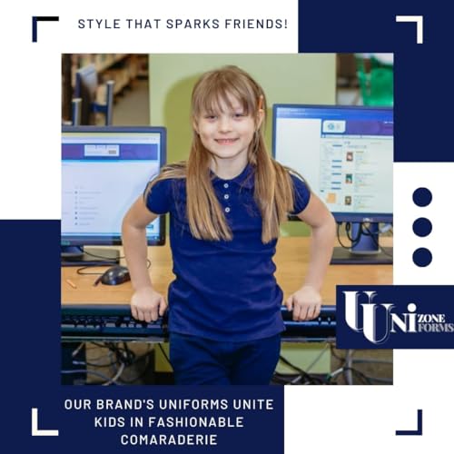 Girls short Sleeve Pique Polo Shirt, Navy, Medium3