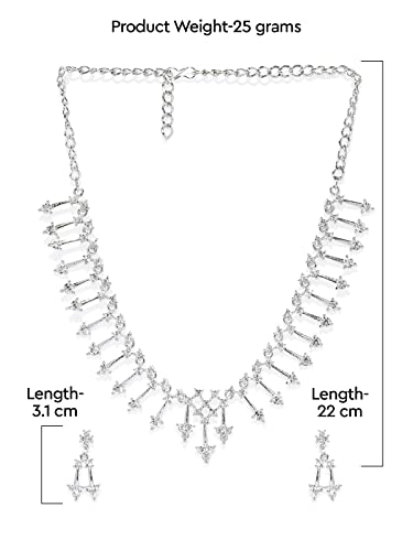 Women's Shimmering Austrian Diamonds Studded Necklace Set