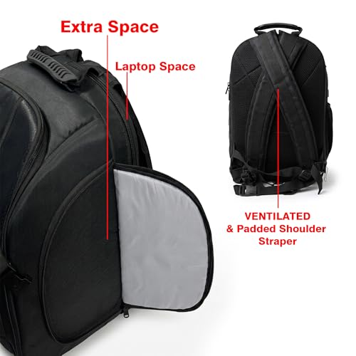 Image of Rotado J1 Camera Backpack with Dedicated Laptop Compartment | Shockproof DSLR Bag with Removable Dividers, Rain Cover & Padded Straps (Black)