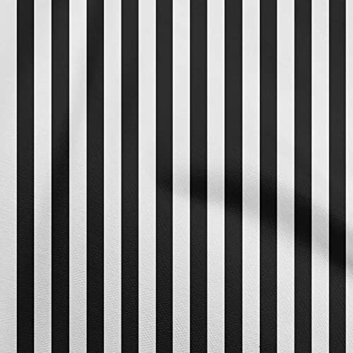 oneOone Cotton Flex Black Fabric Stripes Craft Projects Decor Fabric Printed By The Yard 40 Inch Wide-6793