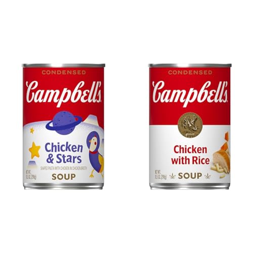 Campbell's Condensed Kids Soup, Chicken & Stars Soup, 10.5 Ounce Can + Campbell’s Condensed Chicken With Rice Soup, 10.5 Ounce Can image 2