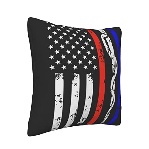 Housse de coussin velours côtelé drapeau États-Unis rouge 50x50 - 3