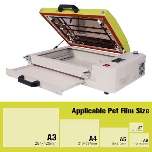 Upgraded DTF Oven Dryer with 5 Lamps, A3+/A3/A4 DTF Oven Heater with Time & Temperature Control, 6.93×14.96In DTF Oven Curing Transfer Film Suitable for T-Shirts Transfer by Stamp colour - Image 2