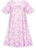 ICOSY Girls Nightgowns Toddler Girls Pajamas Princess Nightgown Clothes for Girl Casual Dress Pink Floral