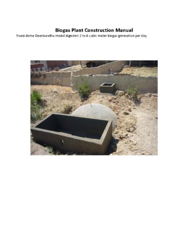 Biogas Plant Construction Manual Fixed‐dome Deenbandhu model digester: 2 to 6 cubic meter biogas generation per day [ Loose Leaf Publication]