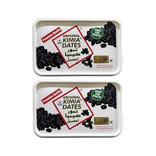 Image of Kimia Dates Original Mazafati Dates - Pack of 2 (400gm Each) | Juicy & Delicious Khajoor, Khajur | Healthy Snacks | Rich in Fibre | Perfect for Snacking (Plastic Box)