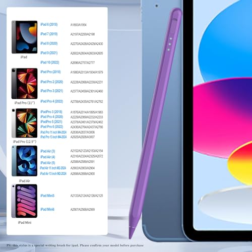 Image of Stylus Pen for iPad11&10thGen,14Mins Faster Charge, with Pencil Holder,Palm Rejection, Tilt Sensitivity, for iPad Air11&13-inch(M3 /M2), iPad Pro 11&13-inch (M4),iPad 6-11th,iPad Pro 11 /12.9 inch