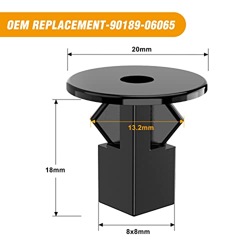 Image of GOOACC 40PCS Fender Liner Black Nylon Retainer Clips Replacement for Lexus Scion Toyota 4Runner Avalon Camry, OEM:#90189-06065, 96706W100, 90189A0002