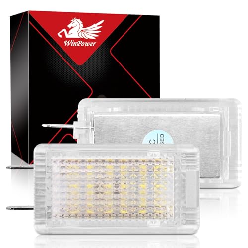 WinPower Boot Lights LED Trunk Interior Light Courtesy Dome Roof Bulbs Compatible with Astra Agila Corsa Omega Vectra Zafira Prosche911 Carrera Boxster Cayman etc., 2 Pcs