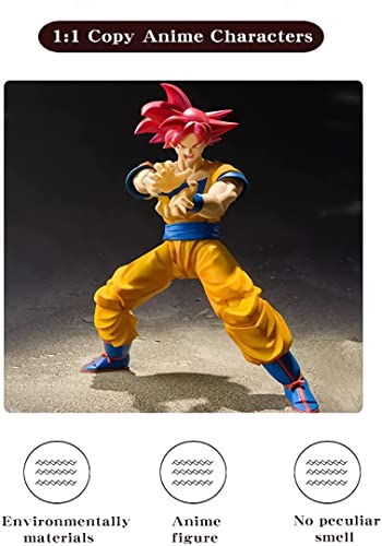 Red Hair Goku 6 Inch Dragon Ball Anime Movie Action Figures Beautifully Boxed With Multiple Accessories, Z Toys ( Special Edition ) #TOP6