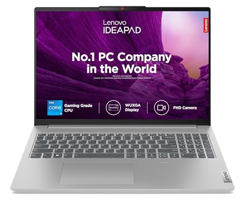Lenovo IdeaPad Slim 5 12th Gen Intel Core i5 12450H 16″ (40.6cm) WUXGA IPS 300Nits Laptop (16GB/512GB SSD/Win 11/Office 2021/Backlit KB/FHD 1080p Camera/Alexa/3 Month Game Pass/Grey/1.8Kg), 83BG000DIN