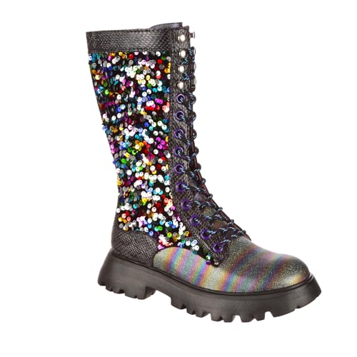 Irregular Choice Women's Captain Glitzy Fashion Boots, black