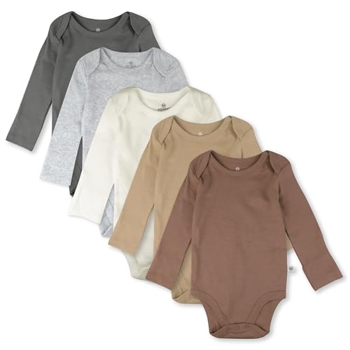 HonestBaby Unisex Baby 100% Organic Cotton 5-Pack Long Sleev