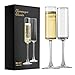 PARACITY Champagne Flutes, Champagne Glasses Set of 2, Elegant 6oz Glass Champagne Flutes, Gift for Birthday, Wedding, Christmas, Clear Sparkling Champagne Glasses for Women, Men