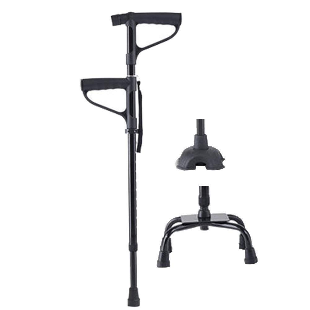 Stampelle Antiscivolo a Doppia Impugnatura Canna per alzarsi, Lega di Alluminio Leggera Equilibrio ausiliario di Sicurezza per Anziani, Bastoncino da Trekking Base per Bastone da Passeggio