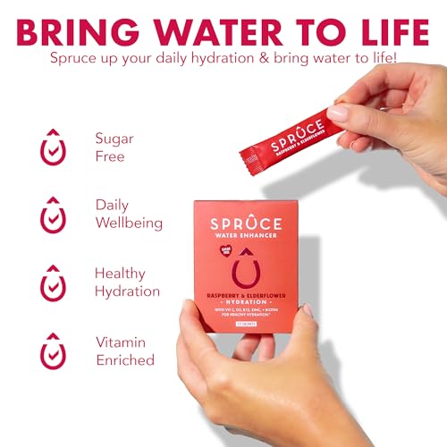 Spruce Natural Water Flavouring With Vitamins – Raspberry & Elderflower – No ...