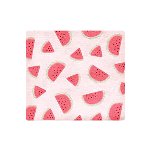 Image of Little Treasure Hudson Baby Cotton Poly Flannel Receiving Blankets Multipack, Pink Fruit Salad, 30x30 inches