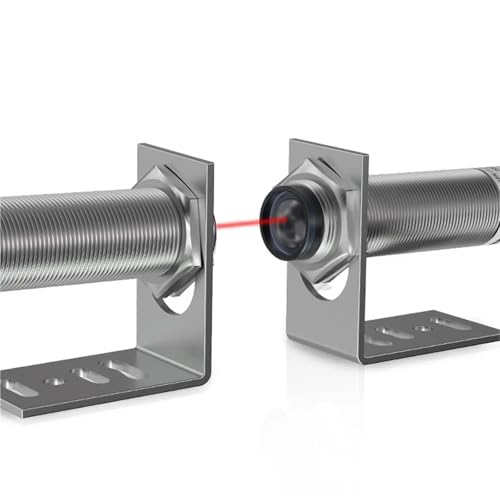 Sensor láser pasante M12 ajustable hasta 25 metros para detección ultrafina PNP NO