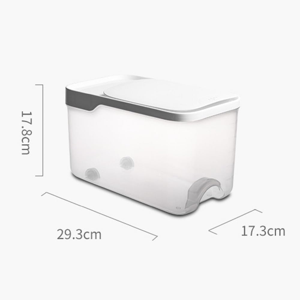 Dispensador de Granos, contenedor de Alimentos de Cocina de 5 kg, contenedor de Almacenamiento de Alimentos con Cuchara de arroz Lavada, contenedor de Alimentos para Mascotas,B