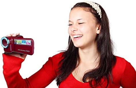 Acuvar 16MP Megapixel Compact Digital Camcorder with HD Video and Photos 16x Zoom with 2.4" Screen, 32GB Card and USB Cable (Red, Camera + SD Card)