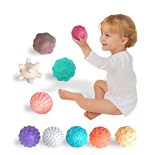 Eners Sensory Balls For Babies,Textured Multi Ball Set For Babies & Toddlers,10 Colorful Soft And Squeezy Sensory Toys Sets,Stress Relief Toddler Ball Toys For Kids Hand Catching Balls cover