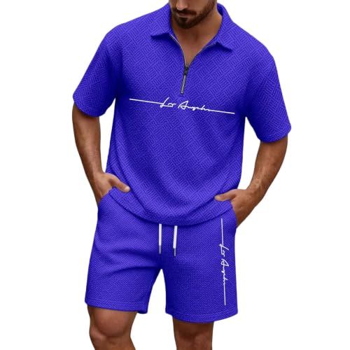 Camiseta de punto de verano ropa ligera transpirable pantalones cortos letras hombre