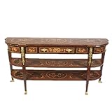 Casa Padrino Barock Sideboard TV Schrank Mahagoni Intarsien Fernsehschrank - Wohnzimmer Möbel