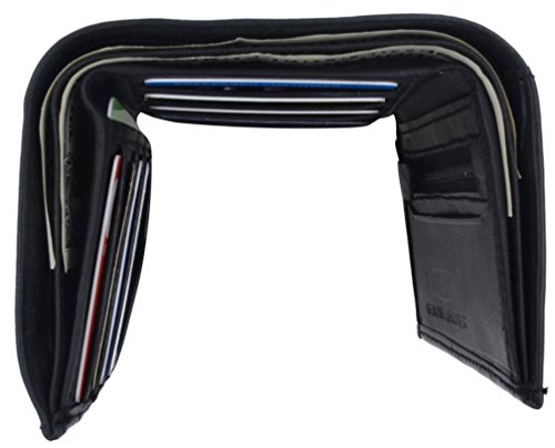 Lambskin Leather Men's Trifold Outside ID Credit Card Holder W/Zipper Pocket Wallet3