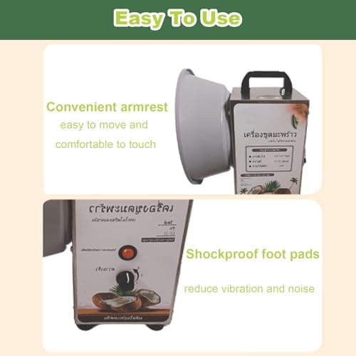 Electric Coconut Scraper & Grater - Commercial Coconut Meat Removal Machine, 3 Adjustable Speeds, Fast & Efficient Coconut Processing Tool for Home & Restaurant Use